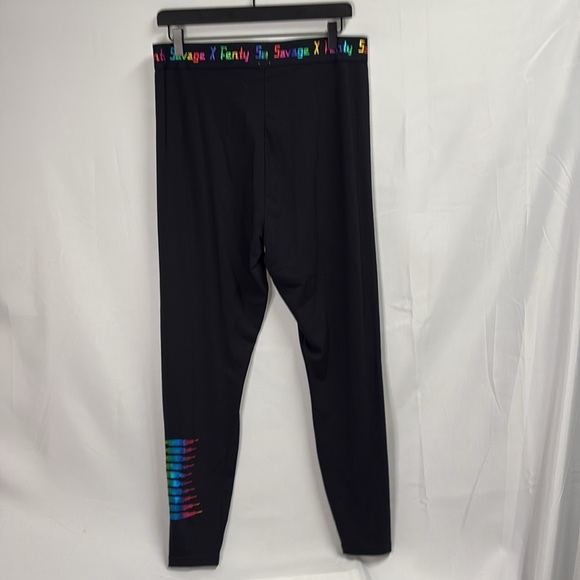 Savage x Fenty High Rise Rainbow Foil Leggings Black Caviar Size 2X NWT - Picture 4 of 8